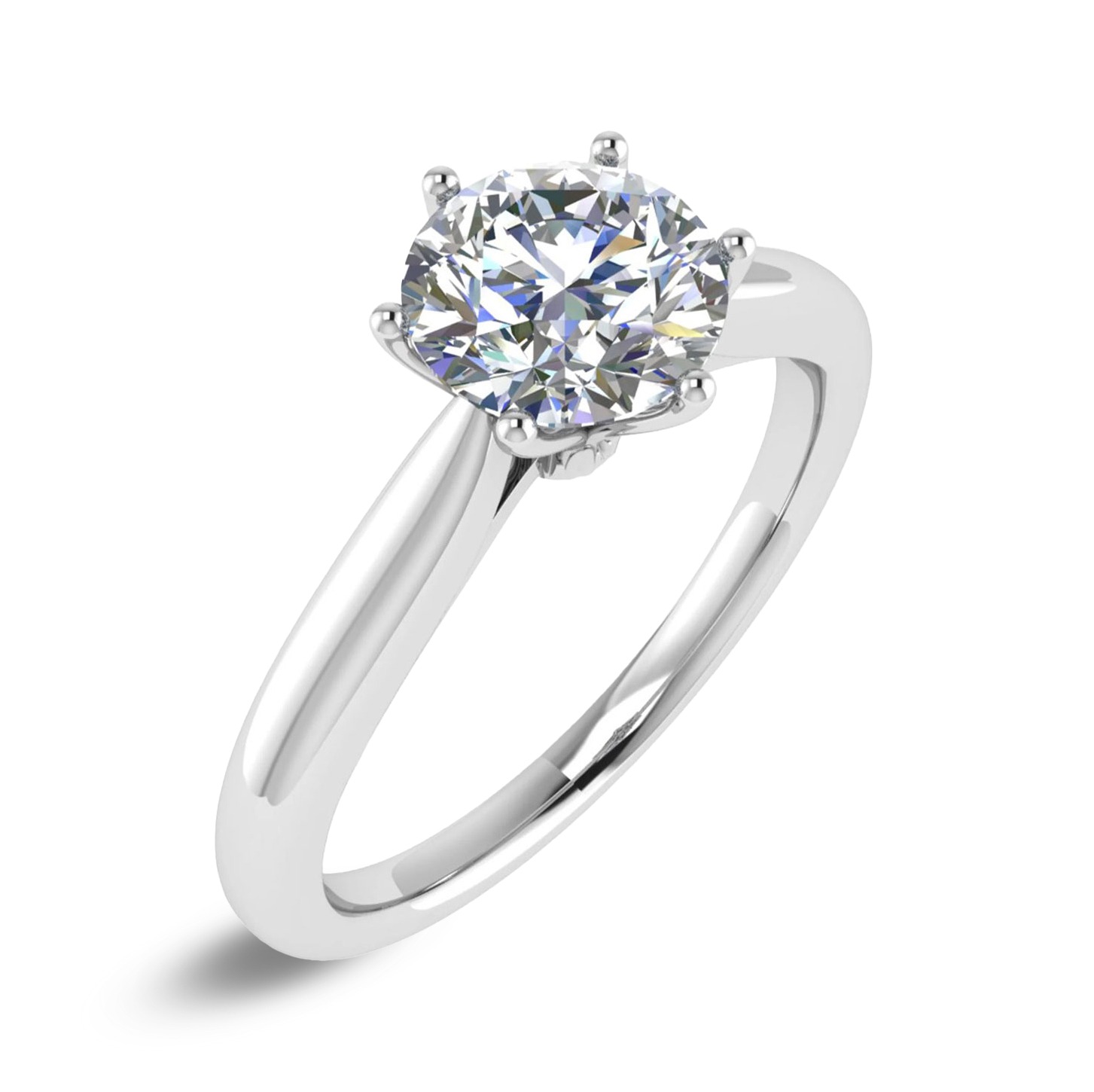 Foto anello di fidanzamento 1 carato con diamante taglio brillante e oro bianco 18 carati