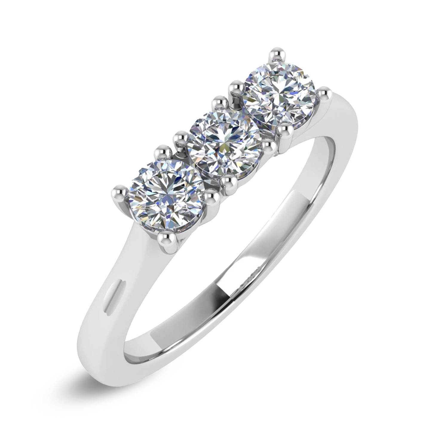 Foto anello trilogy in oro bianco 18 carati e diamanti 0.24 carati