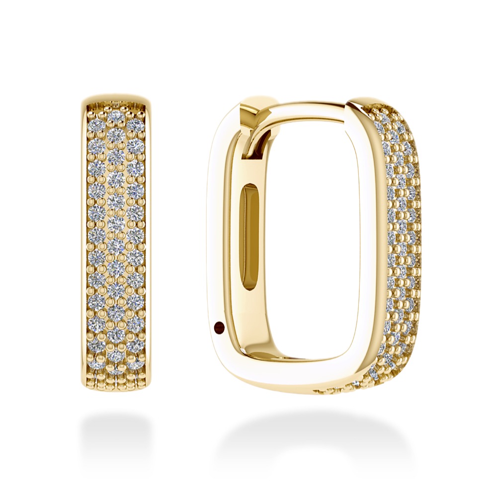 Orecchini cerchio diamanti Farah in oro giallo 18 k con lavorazione a micro pavé di diamanti naturali taglio brillante - Certificati IGI Anversa