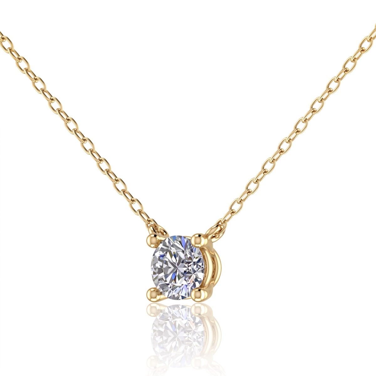 Collana punto luce con diamante taglio brillante in oro giallo 18 k - Fullcut