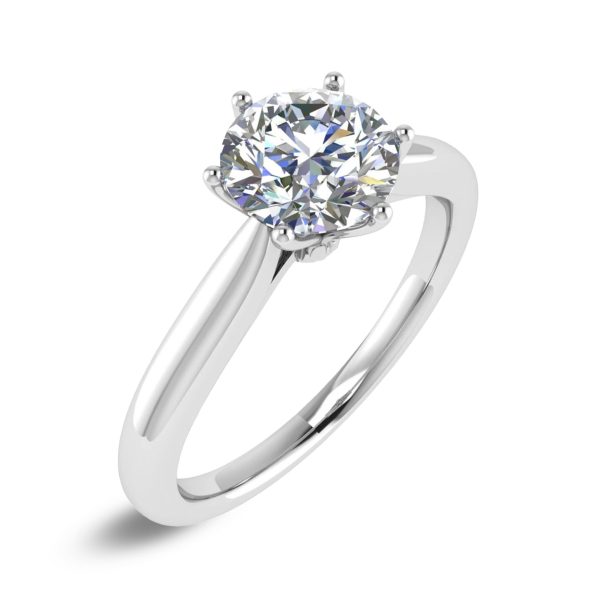 Foto anello di fidanzamento 1 carato con diamante taglio brillante e oro bianco 18 carati