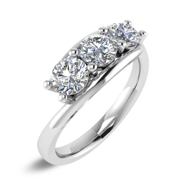 Foto anello trilogy in oro bianco 18 carati e diamanti 0.70 carati