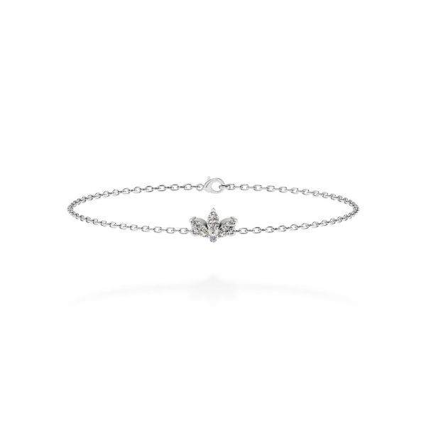 Foto bracciale Ninfa con diamanti naturali taglio marquise, certificato IGI Anversa e realizzabile in oro 18 k bianco.