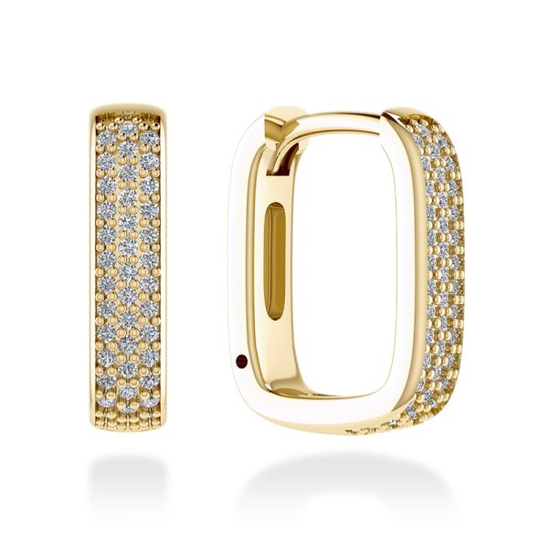 Orecchini cerchio diamanti Farah in oro giallo 18 k con lavorazione a micro pavé di diamanti naturali taglio brillante - Certificati IGI Anversa