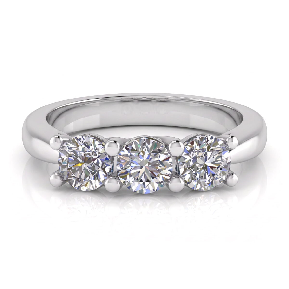 Trilogy anello Forever in oro bianco 18 k e diamanti naturali - Fullcut